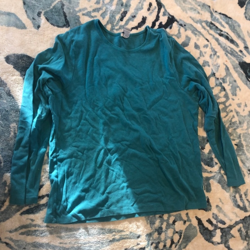 Old navy teal cotton easy fit long sleeve xxl